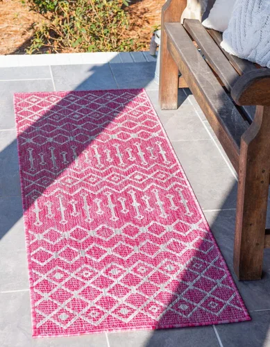 Vista 89 de Unique Loom Outdoor Trellis Collection - Alfombra de área con diseño de enrejado tribal (2 pies 2 pulgadas x 3 pies 1 pulgada, ovalada, azul/marfil)