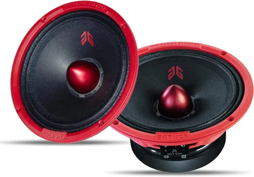 Vista 18 de MX40P1 Altavoz de Rango Medio de 4 Pulgadas 120 Vatios 4 Ohmios Tapa Antipolvo Roja, Altavoces de Audio de Calidad Premium para Puerta de Automóvil