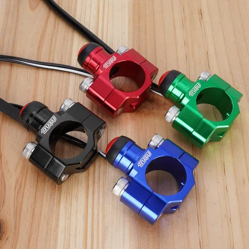 Vista 6 de Interruptor universal CNC para motor de motocicleta con placa trasera de montaje para botón de parada, arranque y muerte para motocicleta, ATV, Dirt