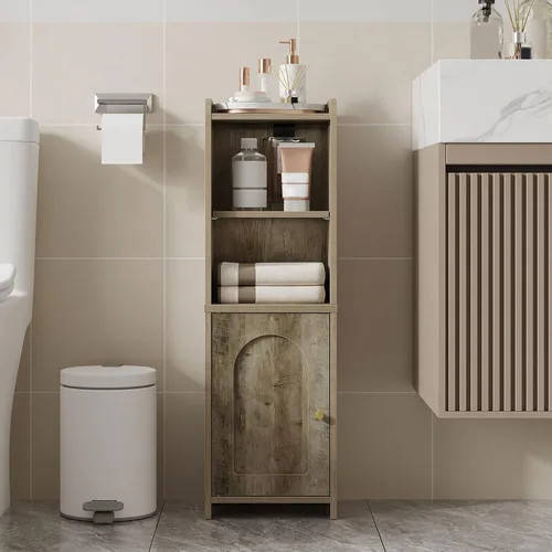 Vista 20 de Hzuaneri Gabinete de almacenamiento de baño pequeño, gabinetes estrechos de Blanco
