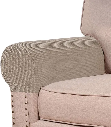Vista 31 de Turquoize Fundas elásticas para reposabrazos para sillas y sofás, fundas para reposabrazos de sofá de elastano y jacquard, protector de muebles