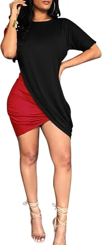 Vista 2 de Ophestin - Mini vestido corto de manga corta para mujer