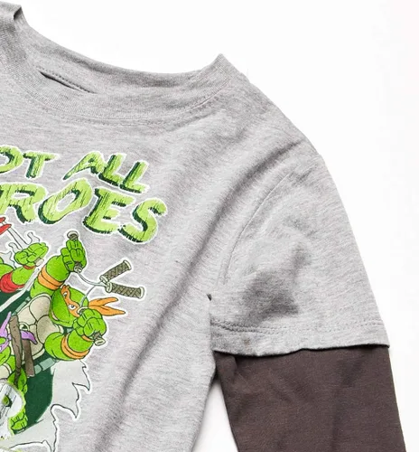 Vista 2 de Nickelodeon Camiseta de manga larga para niños pequeños, Griscarbón
