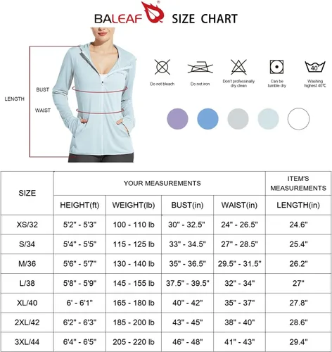 Vista 6 de BALEAF Chaqueta de protección solar UPF 50+ para mujer, con capucha, con bolsillos, para senderismo, rendimiento al aire libre