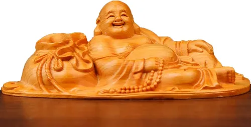 Vista 2 de Estatua de Buda riendo de Feng Shui, esculturas de Buda feliz para buena suerte, riqueza y felicidad, decoración del hogar, regalos de felicitación