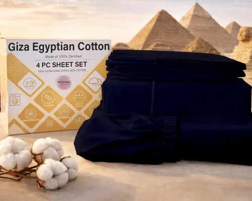 Vista 11 de MyGiza Sheets, Juego de sábanas 100% de algodón egipcio Giza, tamaño individual, para adaptarse a colchones de hasta 15 pulgadas de profundidad