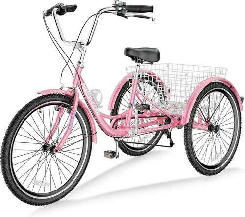 Vista 14 de LILYPELLE Adult Tricycle 7 Speed, 3 Wheel Bike Adult, 20/24/26 inch Wheels Cruiser Bikes with Cargo Basket for Seniors, Women, Men