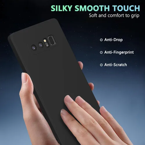 Vista 6 de Funda para Samsung Galaxy Note 8, color negro, resistente a los arañazos con tacto suave, delgada funda delgada para Samsung Galaxy Note 8