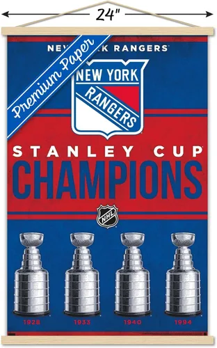 Vista 3 de Trends International NHL New York Rangers - Póster de pared con marco magnético de Champions 23