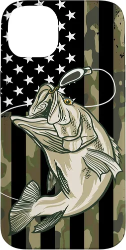 Vista 20 de Fishing Camouflage US American Flag Bass Fish Fisherman Camo Case for iPhone 17