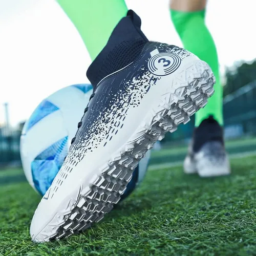 Vista 5 de zcdyn Botas de fútbol para hombre, zapatos de fútbol para hombre, zapatos de punta cómodos, atléticos para adultos