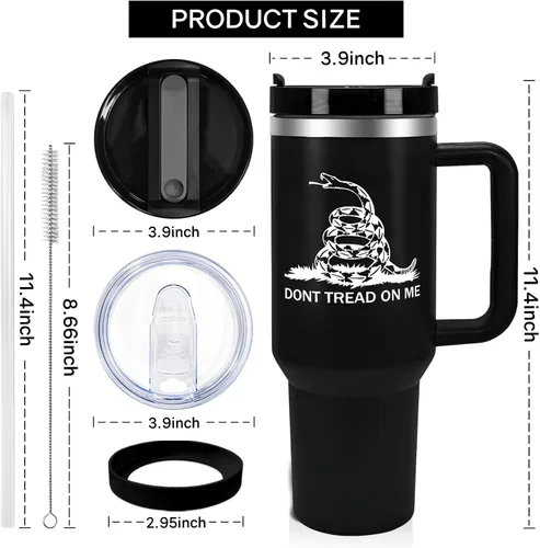 Vista 2 de Vaso de 40 onzas con asa y pajilla, regalos para papá de hija, hijo, niños, taza de café de viaje de acero inoxidable con aislamiento al vacío