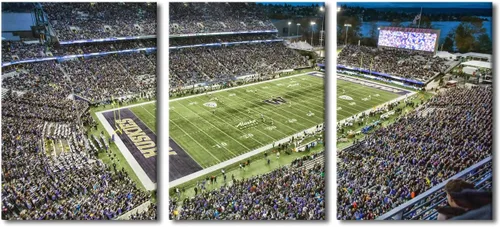 Vista 17 de TUMOVO MetLife Stadium - Decoración de pared de Nueva York, 3 piezas, lienzo, arte de pared para decoración del hogar, juegos de fútbol americano