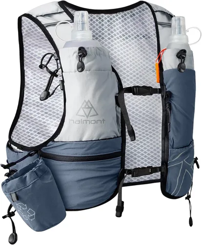 Vista 16 de Haimont 8L Trail Running Hydration Vest with Soft Flasks 2L Bladder Compatible, Bounce-Free Fit, Front Storage, Pole Loops, Whistle
