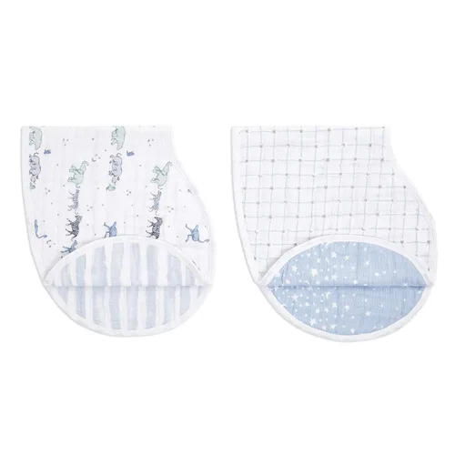 Vista 8 de aden + anais Babero de muselina 100% algodón Burpy – Babero de bebé de cierre de broches con paño de baba de 4 capas absorbente de uso múltiple