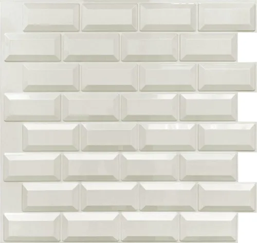 Vista 31 de Dundee Deco PG7063 Ladrillo sintético gris hueso, 3.2 pies x 1.6 pies, panel de pared 3D de PVC, decoración de paneles de pared de diseño de Gris