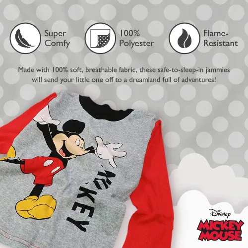 Vista 3 de Disney Boys' Mickey Mouse 6-Piece Snug-Fit Cotton Pajamas Set