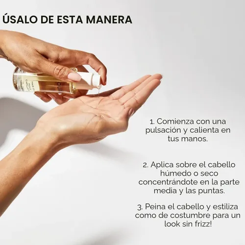 Vista 7 de Aceite para el cabello OUAI tamaño de viaje - Aceite protector térmico para el cabello para el control del encrespamiento - Añade brillo y suaviza