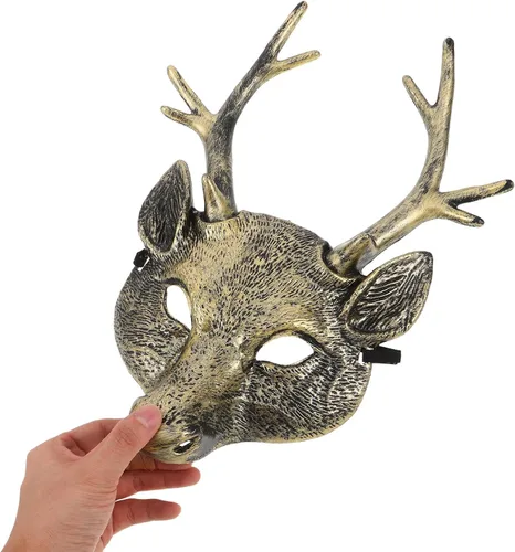 Vista 4 de Lightweight Plastic Animal Head Mask for Adults and Teens with Adjustable Sizing, Realistic and Detailed Simulated Construction, for Carnival