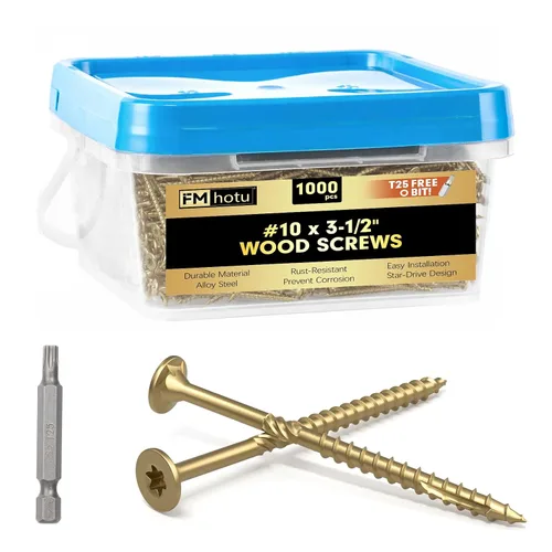 Vista 8 de #10 x 2-1/2" Tornillos para Terraza, 108 Piezas Tornillos para Madera con Cabeza Estrella, Tornillos para Madera Resistentes al Óxido para Negro