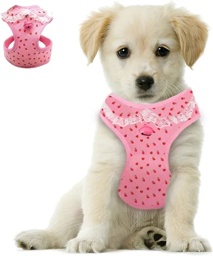 Vista 9 de Bark Lover Arnés para cachorro pequeño con corbatín, chaleco ajustable de malla para perros pequeños, gatitos, perfecto para fiestas, bodas y Negro