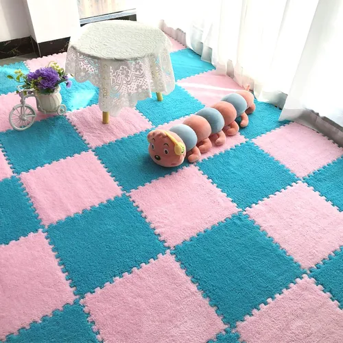 Vista 7 de 12 alfombrillas de juego de rompecabezas de azulejos entrelazadas suaves de espuma EVA para el suelo de los niños, habitación de los niños, sala