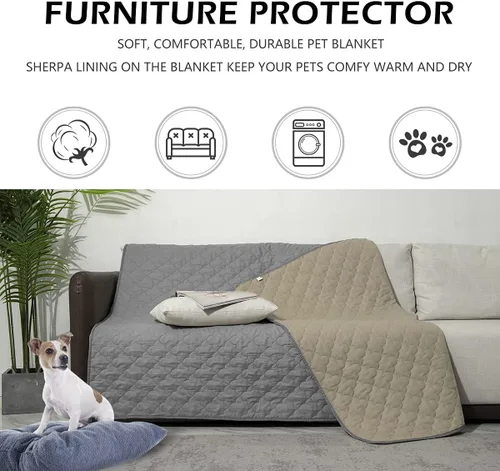 Vista 2 de CHHKON Mantas para proteger el sofá, fundas impermeables para cama de perro, manta protectora de muebles para mascotas