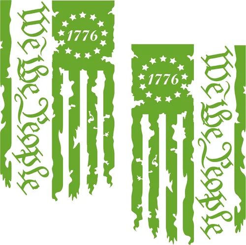 Vista 20 de We The People Betsy Ross Flag 1776 - Calcomanía de vinilo para puerta trasera de camión, 2 unidades, calcomanías de preámbulo de la Constitución