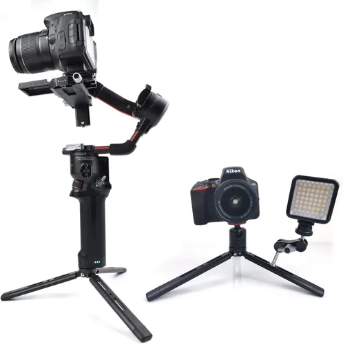 Vista 8 de Mini trípode de aluminio, trípode de mesa de escritorio para Zhiyun Smooth Q/4, Crane Plus/2, Weebill s, Ronin S/SC/RS2/RSC2, Osmo Mobile