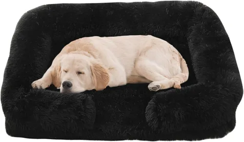 Vista 7 de Camas ortopédicas para perros de gran tamaño con forro impermeable y parte inferior antideslizante, cama rectangular lavable para perros y gatos
