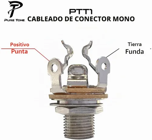 Vista 3 de Conector de salida mono de 1/4 de pulgada de Pure Tone Multi-Contact Níquel negro Base de tensión dual y puntas positivas dobles para una señal