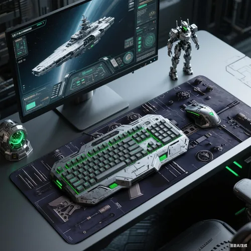 Vista 4 de Genial arma militar para construir piezas de arma, alfombrilla de mouse grande para juegos, alfombrilla de escritorio para teclado y alfombrilla