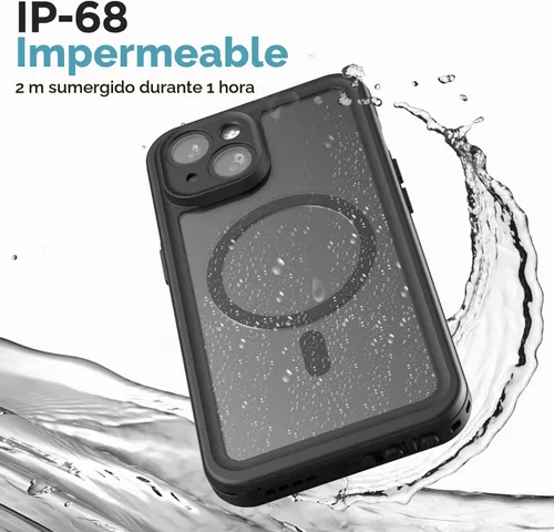 Vista 8 de Funda impermeable Encased Titan diseñada para iPhone 15 Plus con clip para cinturón (compatible con MagSafe), funda protectora de cuerpo completo