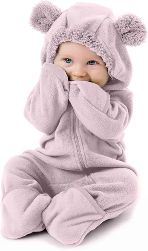 Vista 37 de Enterizo de vellón para bebé, rómper de una sola pieza con capucha para niños, ropa para exteriores, chaqueta infantil