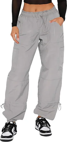 Vista 11 de DISCIPBUSH Pantalones cargo holgados para mujer, pantalones de paracaídas para mujer, pantalones rave, pantalones Y2K, trajes de festival para mujer