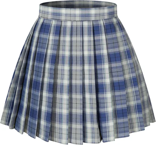 Vista 52 de Faldas plisadas a cuadros de cintura alta para mujeres y niñas, talla grande, uniforme escolar, mini disfraces de cosplay