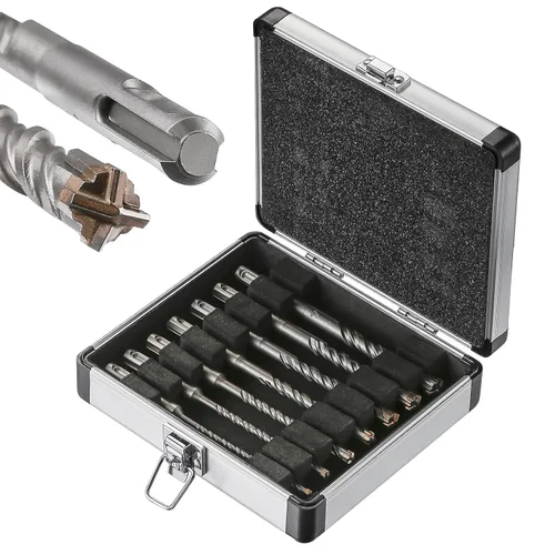 Vista 40 de Wensilon Broca para hormigón, 1 unidad, 1 pulgada x 10 "-8 pulgadas, material de carburo de doble rosca de tipo cruzado, adecuado para hormigón