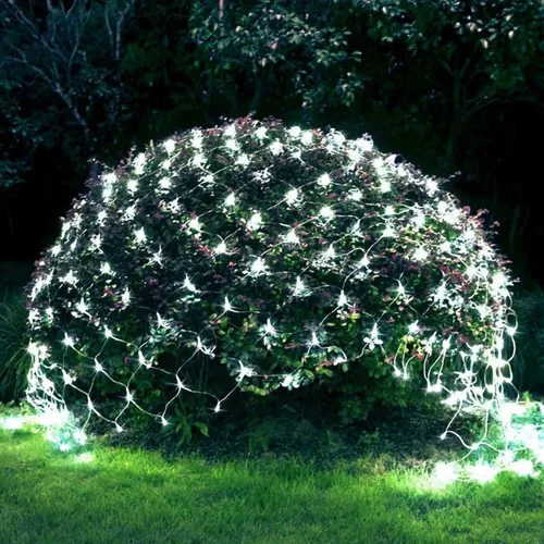 Vista 26 de JMEXSUSS - Luces de red para exteriores impermeables, de 12 x 5 pies, con enchufe y 8 modos con control remoto, 360 luces LED para decoración