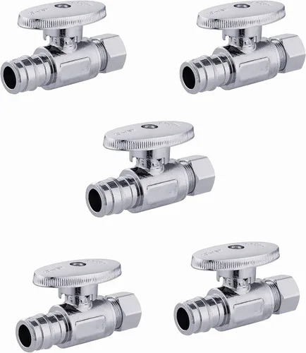 Vista 16 de EFIELD Pex-a Válvula de tope de ángulo de giro de 1/4 de 3/8 pulgadas de diámetro exterior de compresión x expansión de 1/2 pulgada (F1960) latón