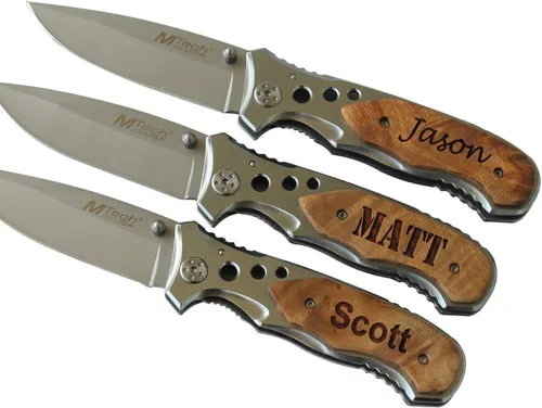 Vista 2 de Grabado gratuito – Cuchillo de bolsillo personalizado MTech USA.