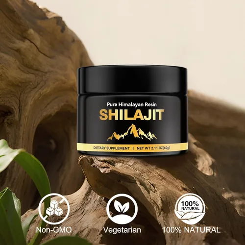 Vista 7 de Shilajit del Himalaya para Hombres y Mujeres, Suplemento de Ácido Fúlvico para Impulso Inmune y Apoyo Energético, Resina de Shilajit Orgánico Dorado