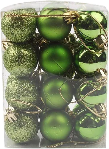 Vista 21 de QueenBox® 24 bolas de Navidad de plástico de 1.18 pulgadas para decoración de árbol de Navidad, vacaciones y fiestas