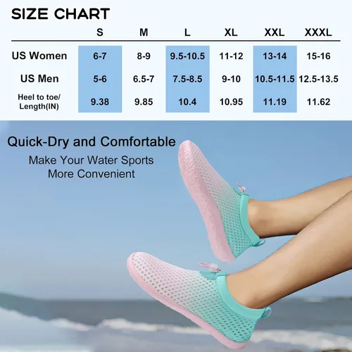 Vista 2 de XIHALOOK Zapatos de agua para mujeres y hombres de secado rápido con cordón para playa, natación, piscina, surf, deportes acuáticos