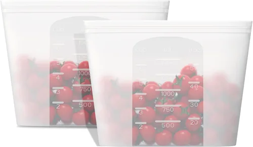 Vista 8 de Winrock Bolsa de almacenamiento de alimentos de silicona reutilizable, para microondas, horno, nevera, congelador y recipientes sellados