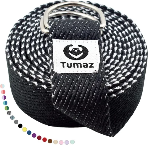 Vista 23 de Tumaz Yoga Strap for Stretching with Adjustable D-Ring, 6/8/10 ft Adjustable D-Ring Soft Cotton Blend 15+ Colors Non-Elastic Yoga Belt for