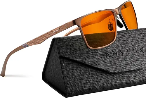 Vista 19 de ANYLUV Blue Light Glasses Men, Relieve Eyestrain and Eye Protection, Al-Mg Metal Computer Blue Light Blocking Glasses