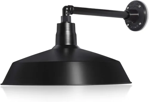 Vista 26 de 17 pulgadas. RLM Warehouse - Pantalla con brazo de cuello de cisne y bombilla Led A19 5000K de 9W