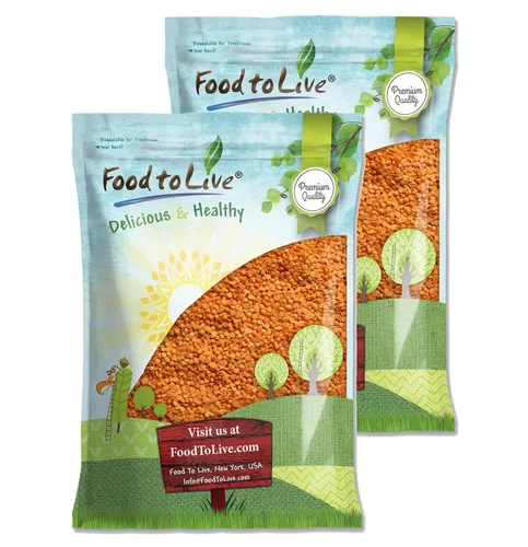 Vista 9 de Food to Live Lentejas rojas partidas, 8 onzas – Masoor Dal, seco, vegano, kosher, a granel. Fácil de cocinar. No requiere remojo. Buena fuente