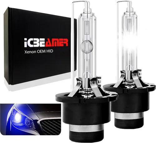 Vista 21 de ICBEAMER 10000K D1R D1C D1S Xenon HID Reemplazo directo Reemplazar bombillas de luz baja para faros delanteros de fábrica OEM [Color: azul]