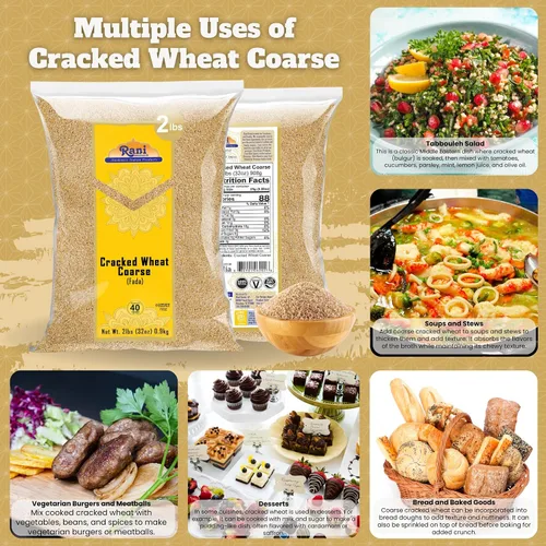 Vista 4 de Rani - Trigo grueso agrietado (trigo fada/bulgur #3) 32 onzas (2 libras) 32.03 oz ~ Todo natural Vegano Apto para gluten Sin OMG Kosher